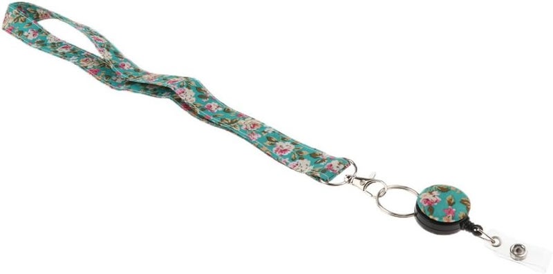 klarako Fashion Fabric Lanyard for ID Card Badge with Reel Retractable Clip  Printed Lanyard for Keys, Cell Phone Holder for Women & Girls  3 - Image 1