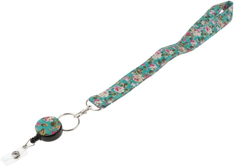klarako Fashion Fabric Lanyard for ID Card Badge with Reel Retractable Clip  Printed Lanyard for Keys, Cell Phone Holder for Women & Girls  3 - Image 2