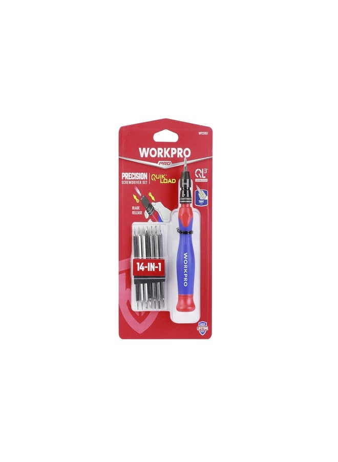 WORKPRO WP221057 |14-in-1 Precision Screwdriver Set | Quick Load Bits | Strong Magnetic Tip | Ergonomic Grip with Spinning Cap Design | Compact Tool Kit for Electronics & Repair - Image 2