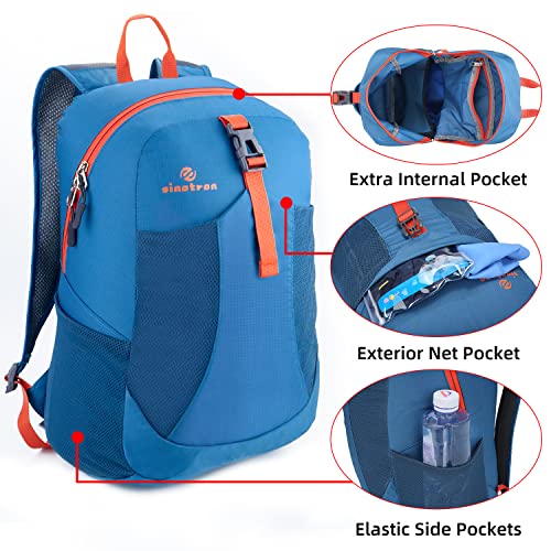 sinotron Lightweight Packable Backpack,Small Foldable Hiking Backpack Day Pack for Travel Camping Outdoor Vacation (Blue) - Image 3