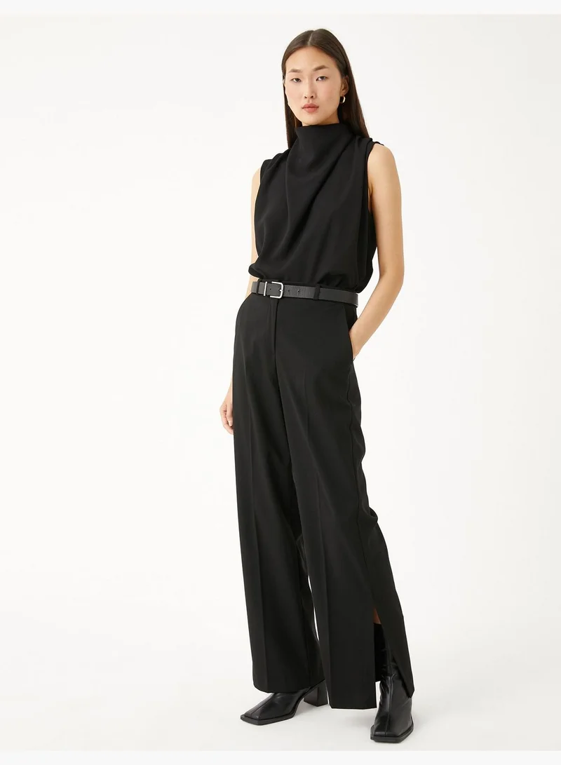KOTON Draped Blouse High Neck Sleeveless