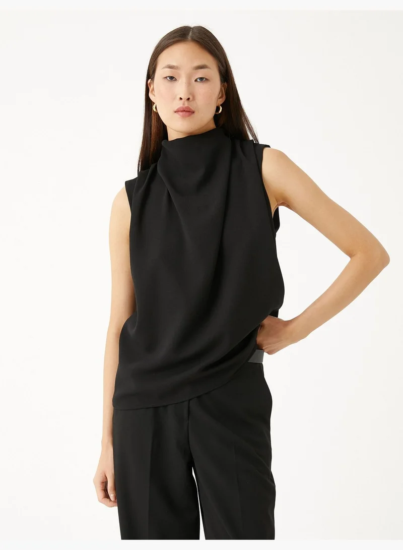 KOTON Draped Blouse High Neck Sleeveless