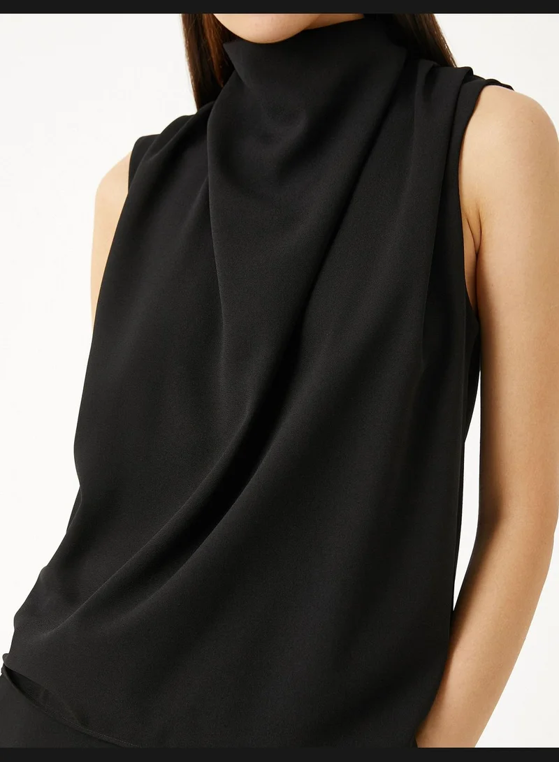 KOTON Draped Blouse High Neck Sleeveless