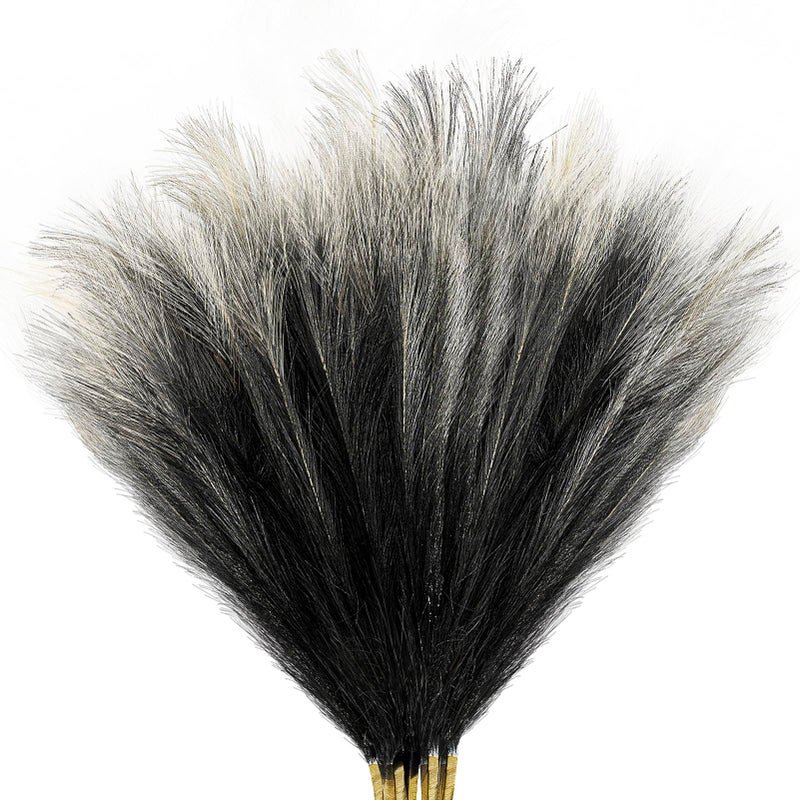 KALYLOC 8Pcs 3FT Colorful Faux Pampas Grass for Boho Decor NonShedding Fluffy Artificial Bulrush Tall Reed Fluffy Stems Vase Filler Living Room Wedding Decoration