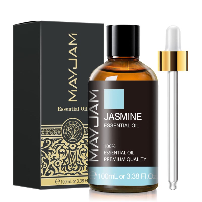 MAYJAM زيت الياسمين العطري مع قطارة زجاجية، زيوت MAYJAM العطرية النقية للناشرات المنزلية، زيت الياسمين لصنع الصابون، صنع الشموع، 3.38FL.OZ - Image 1