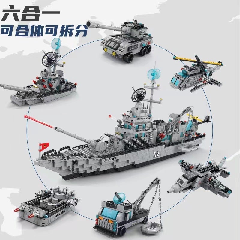 Agency Compatible Lego Bricks Military Aircraft Carrier Puzzle Boys Assembled Children'S Toys 8 To 10 Years Old Gift - Image 4