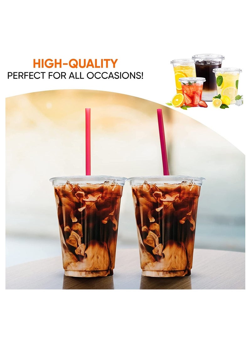 عبوة من 50 كوب بلاستيكي سعة 16 أونصة مع أغطية - Image 5