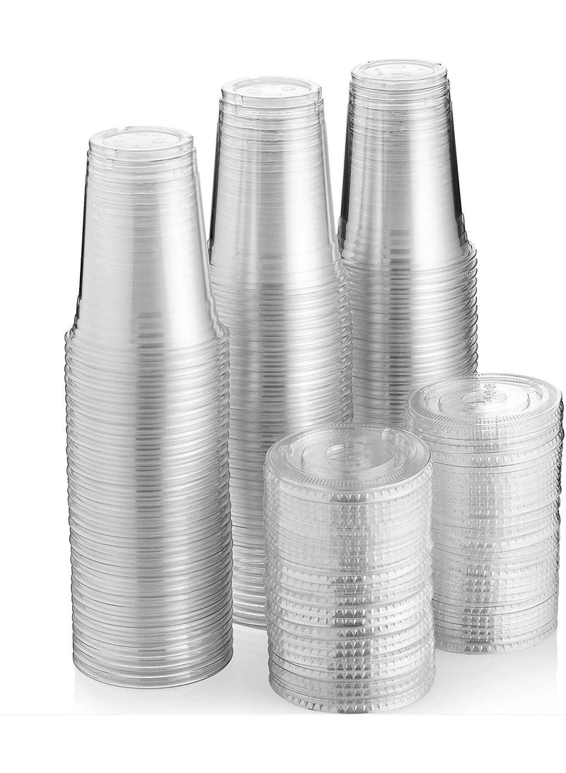 عبوة من 50 كوب بلاستيكي سعة 16 أونصة مع أغطية - Image 2