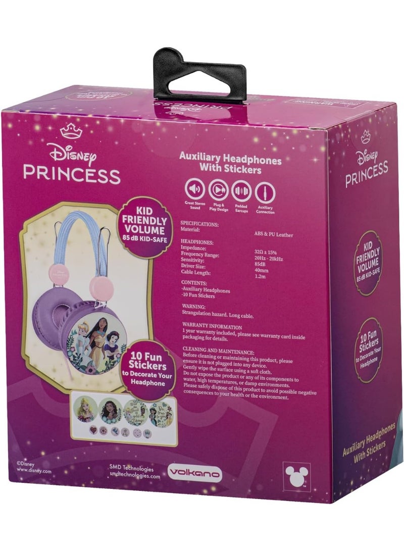 Volkano Disney Princess Aux Headphone With Stickers (DY-10903-PC2) - Image 2