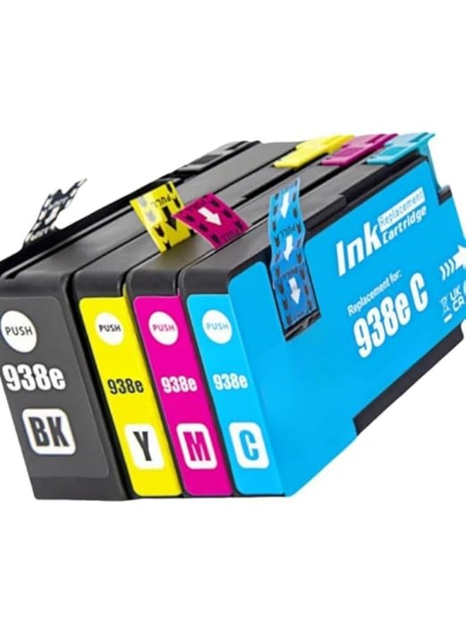 Terabyte 938 Compatible Ink Cartridge Replacement for Officejet Pro 9110, 9120, 9130, 9720, 9730 Series Printers, 938e, Multicolor 4-Pack (Black, Cyan, Magenta, Yellow) - Image 2
