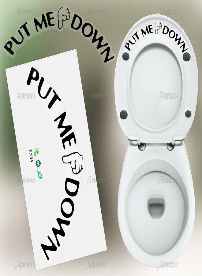AUEAR, Funny Bathroom Toilet Seat Sticker Decal Reminder Decoration for DIY (4 Pack) - Image 2