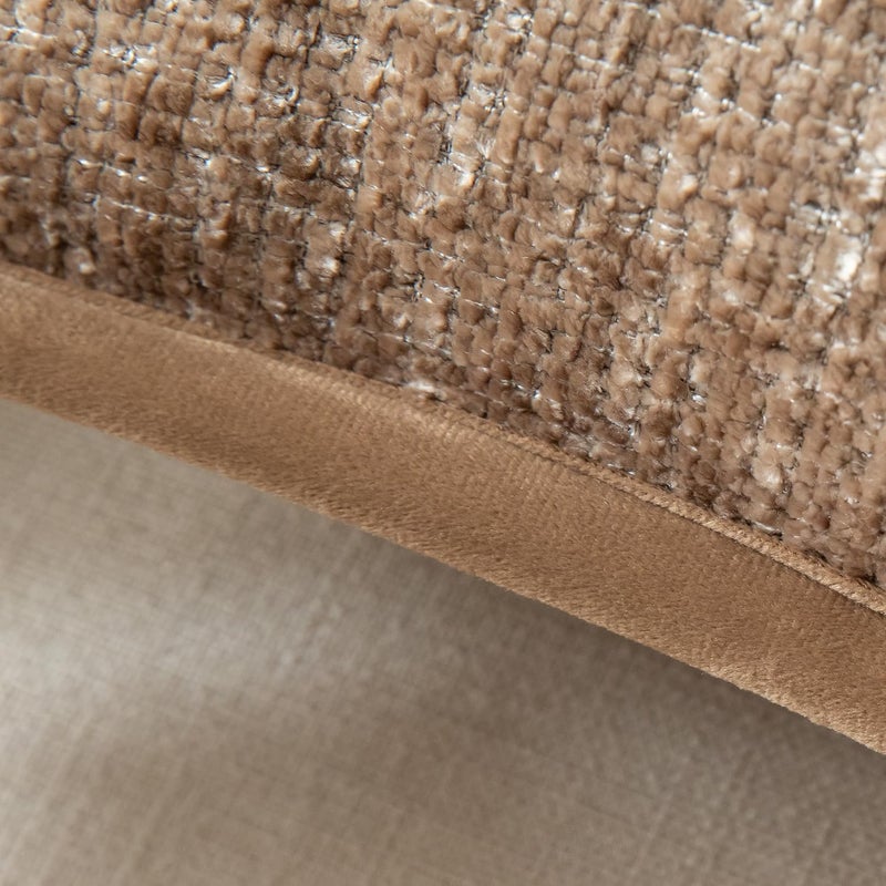 Yaertun Pack of 2 Chenille Textured Decorative Throw Pillow Covers Accent Solid Cushion Cover Soft Cozy Pillow Case with Velvet Back for Couch Sofa Bed Living Room 18x18 Inch Camel - Image 3