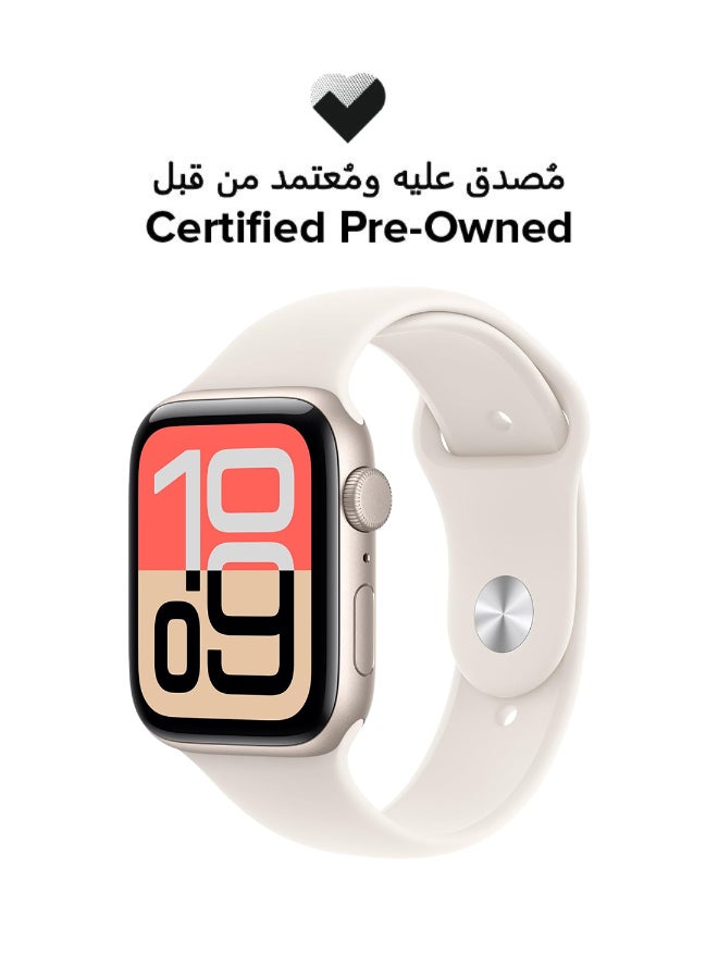 Apple Certified Pre Owned - Watch SE 3 GPS 44mm Starlight Aluminium Case with Starlight Sport Band - M/L Starlight - Image 1