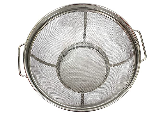 MAGHROLA 30 cm Diameter Silver Stainless Steel Round Fine Mesh Colander Strainer Sieve with Handle for Pasta Rice Fruit Vegetable Drainer - Image 3