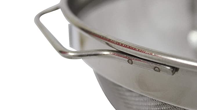 MAGHROLA 30 cm Diameter Silver Stainless Steel Round Fine Mesh Colander Strainer Sieve with Handle for Pasta Rice Fruit Vegetable Drainer - Image 5