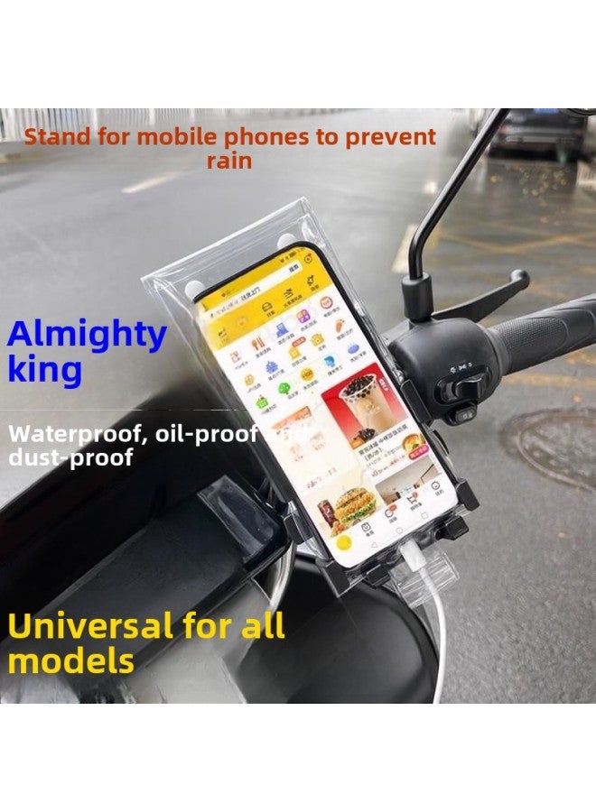 general Universal Take-out Rider Dedicated Mobile Phone Waterproof Bag Rechargeable Clip Holder Touch Screen Charging Hole Rain Cover-Color:Reinforced Thickened Mobile Phone Waterproof Bag 4 Pack⭐Rechargeab - Image 3