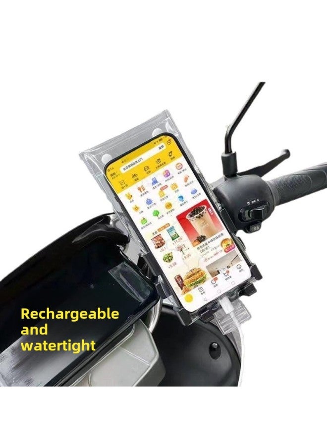 general Universal Take-out Rider Dedicated Mobile Phone Waterproof Bag Rechargeable Clip Holder Touch Screen Charging Hole Rain Cover-Color:Reinforced Thickened Mobile Phone Waterproof Bag 4 Pack⭐Rechargeab - Image 5