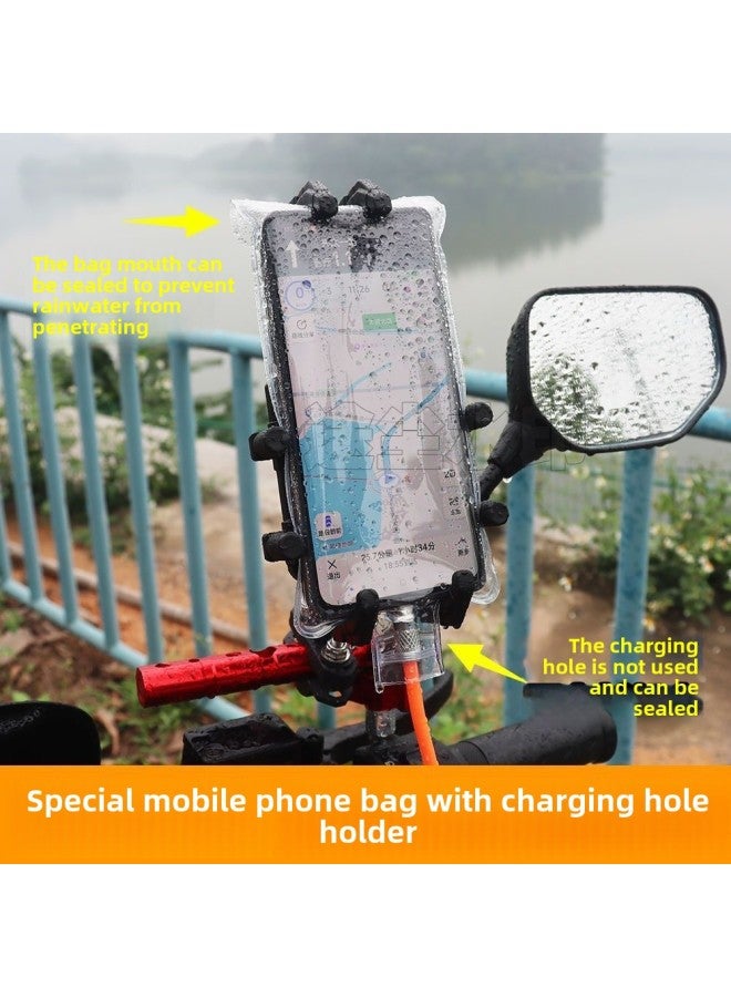 general Universal Take-out Rider Dedicated Mobile Phone Waterproof Bag Rechargeable Clip Holder Touch Screen Charging Hole Rain Cover-Color:Reinforced Thickened Mobile Phone Waterproof Bag 4 Pack⭐Rechargeab - Image 4