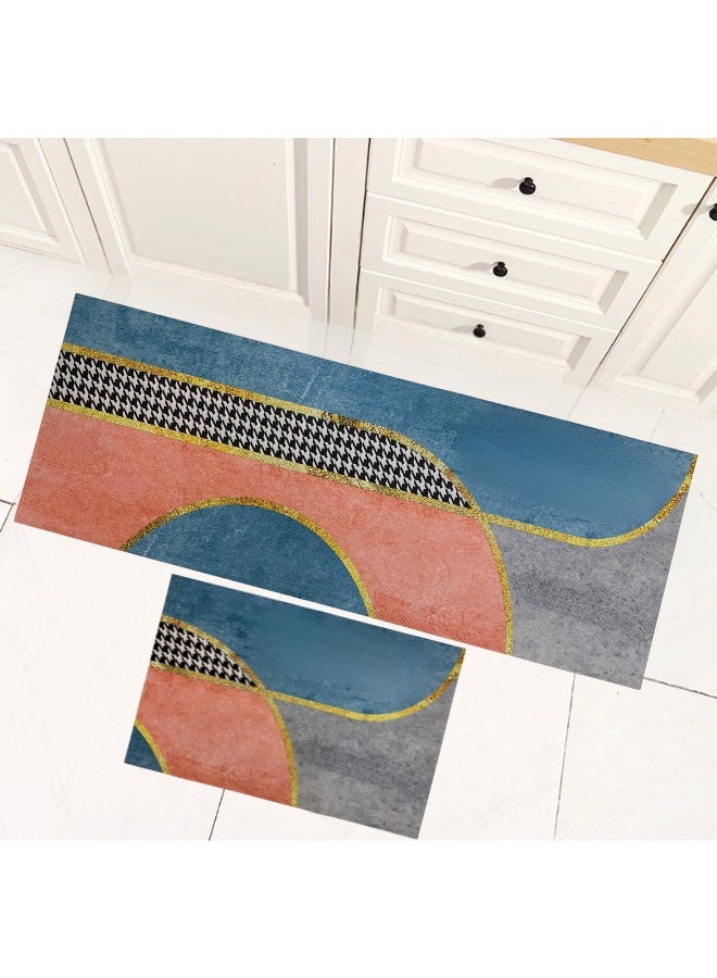سجادة حمام مضادة للانزلاق، سجادة ارضية الحمام، سميكة مقاومة للجلد في الغسالة مع سجادة حمام تجفيف صحيحة، مجموعة من قطعتين - (40×60 سم + 100×40 سم) - Image 2