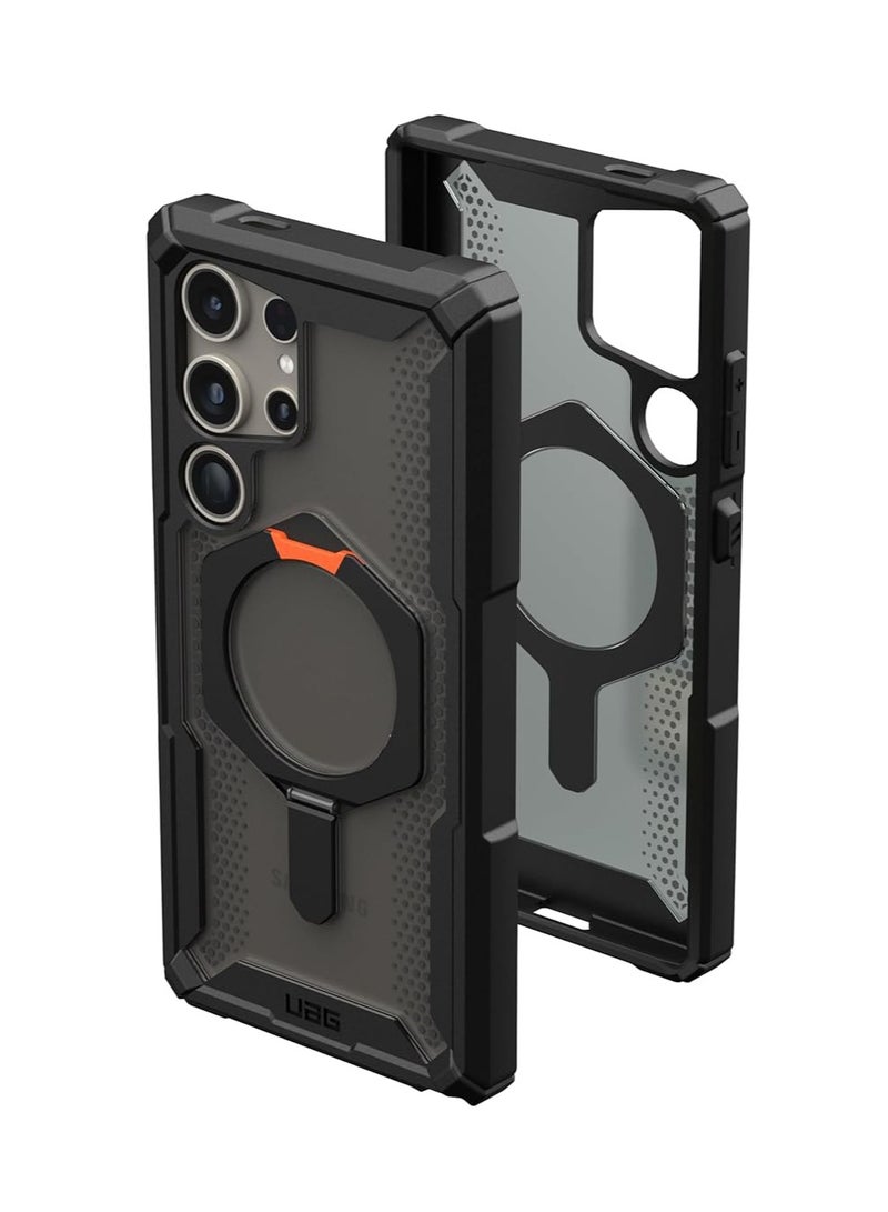general Samsung Galaxy S24 Ultra/S24 Plus/S24 Case, Black  Orange with Magnetic Charging  Stand, Military Drop Resistant, Impact Resistant - Image 1