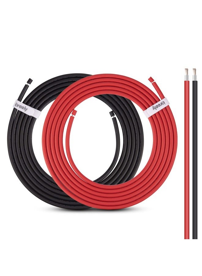 iGreely Solar Panel Wire 10 Gauge 30Ft Black & 30Ft Red 10AWG(6mm²) Tinned Copper PV UV Resistant Cable for Boat Marine Automotive RV Solar Panel Outdoor - Image 1