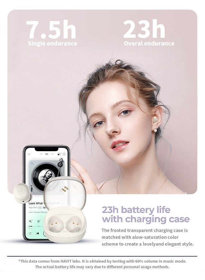 havit - Wireless Bluetooth Earbuds with Hi-Fi Stereo Sound & Noise Reduction, Ideal for Studying, Working & Traveling, Black - Image 1