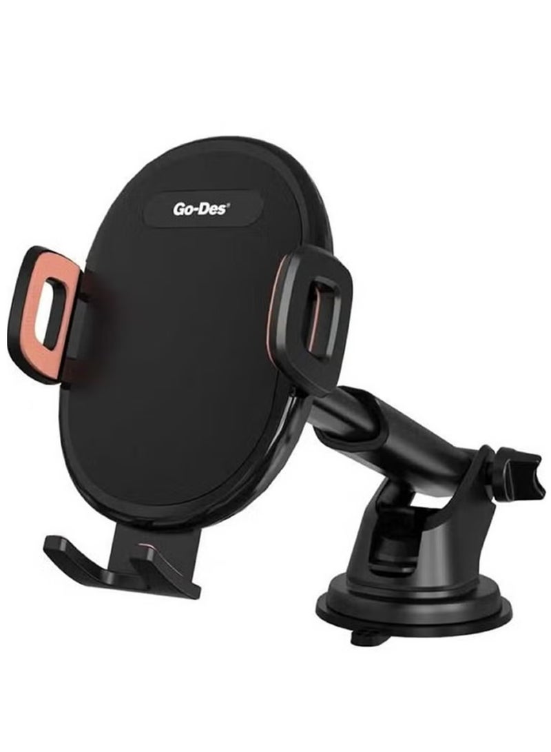 GO-DES "Dual-Function Auto Lock Kickstand Phone Holder – Black" - Image 2