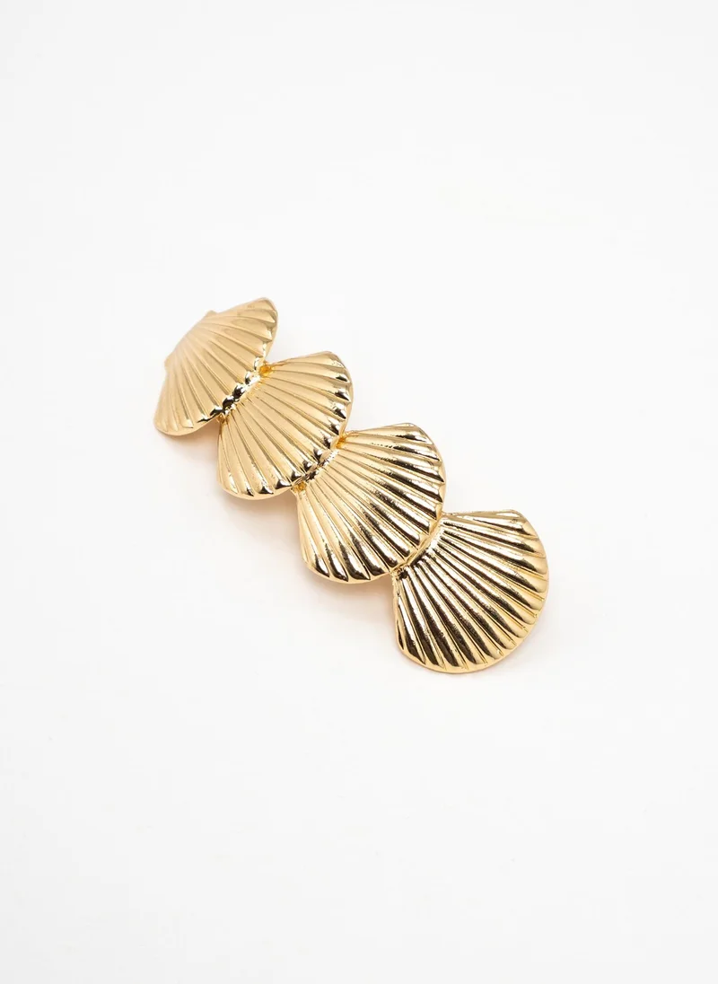 ليتشي مشبك شعر مزين بالأصداف