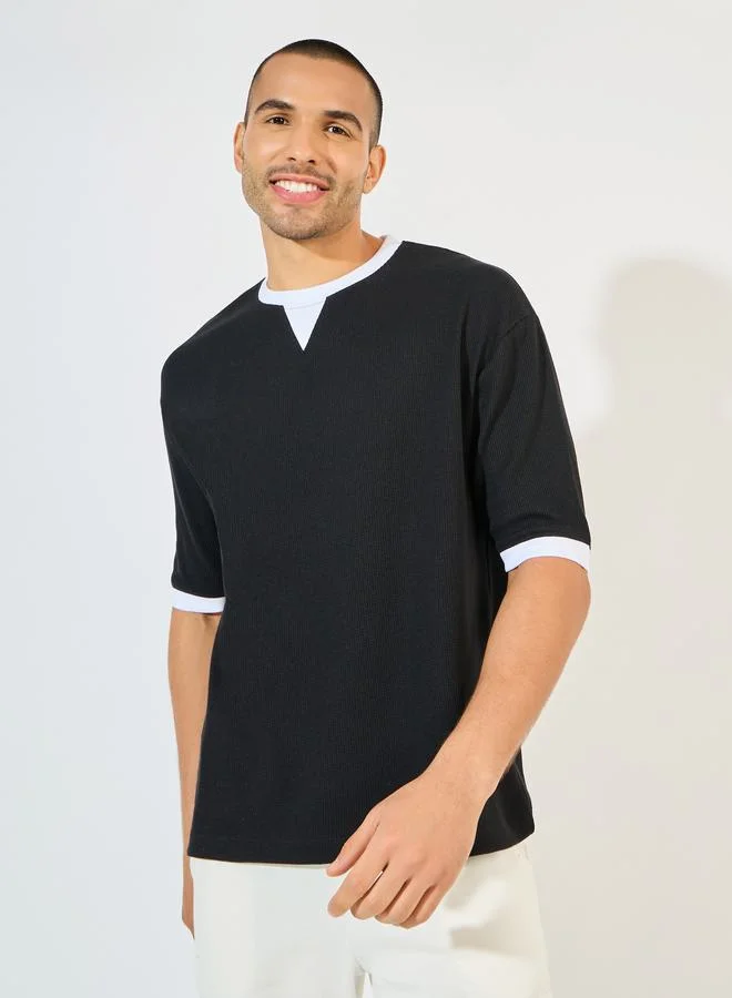 Styli Premium Waffle Knit Oversized T-Shirt