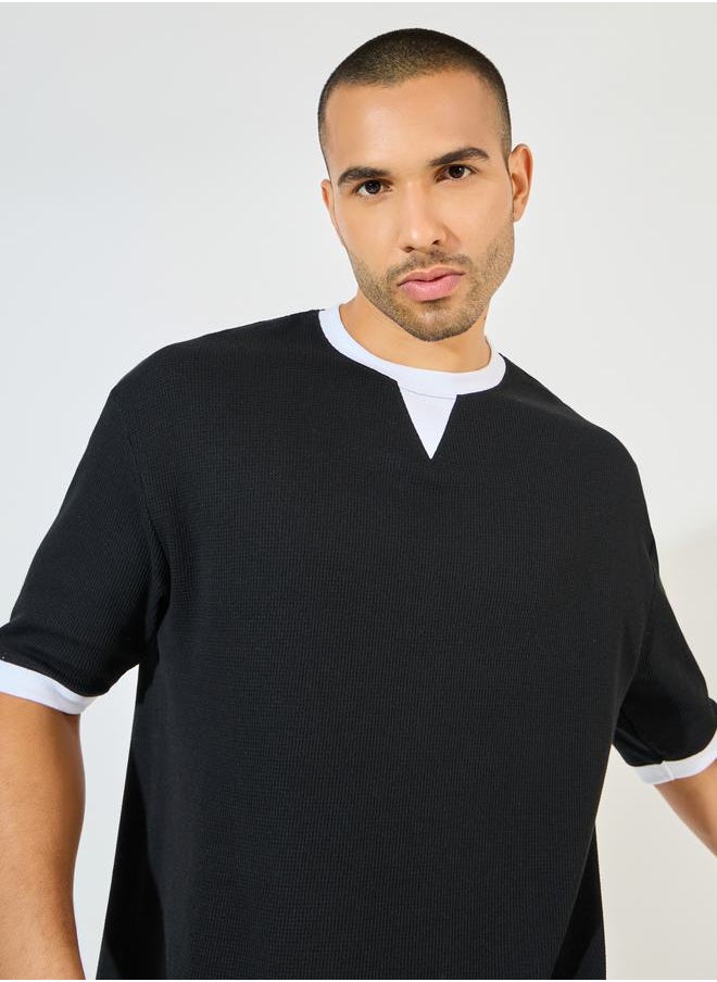 Styli Premium Waffle Knit Oversized T-Shirt  - Image 1