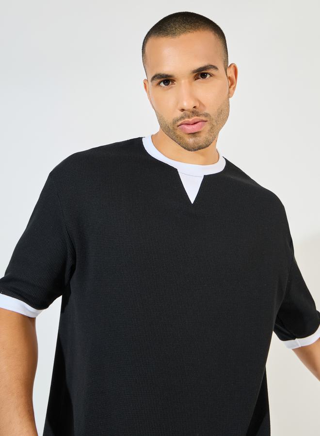 Styli Premium Waffle Knit Oversized T-Shirt - Image 1