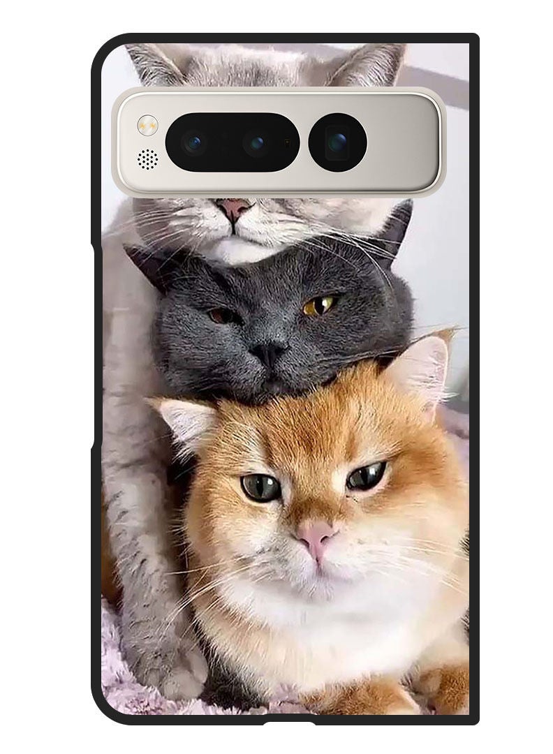 Theodor Protective Case Anti Scratch Shock Proof Bumper Cover for Google Pixel Fold Cats - Image 1