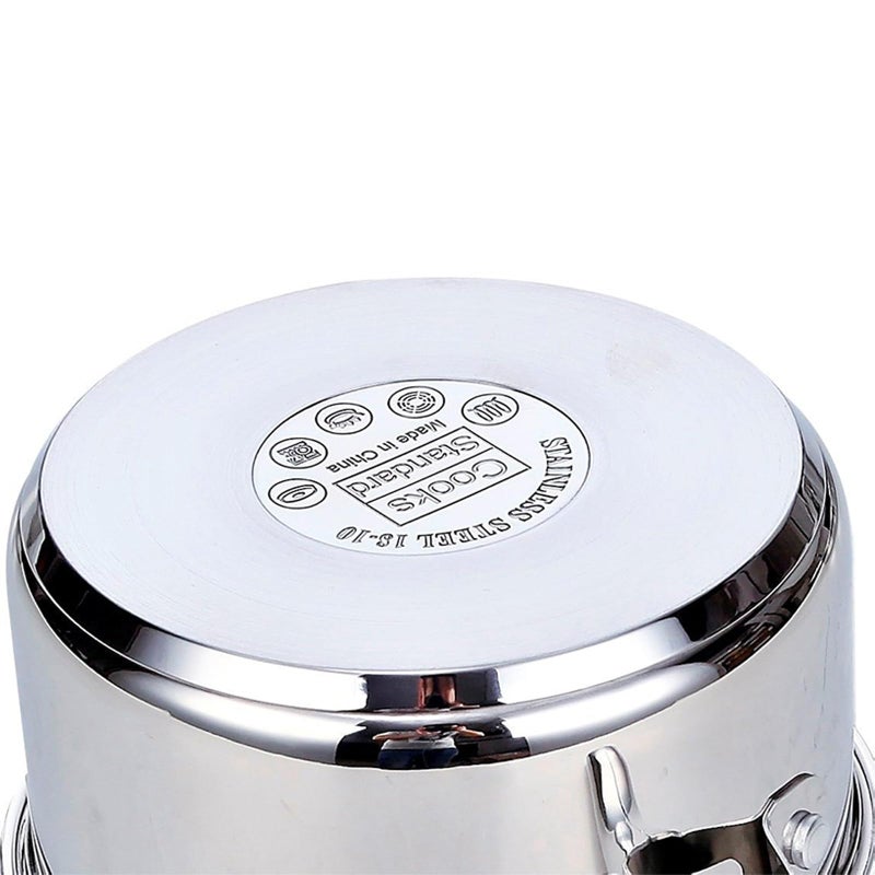 Cooks Standard طاجن كوكستاندارد الهولندي مع غطاء زجاجي، 7-كوارت، وعاء ستانلس ستيل كلاسيكي، فضي - Image 5
