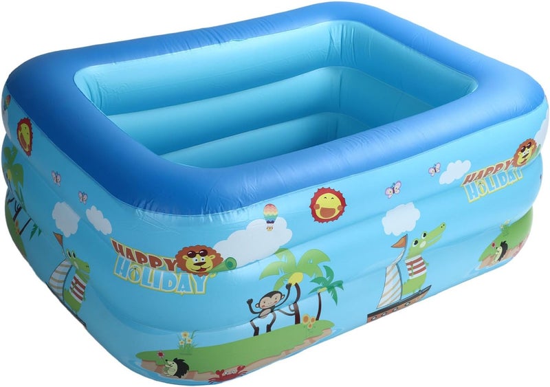 Depisuta حمام سباحة قابل للنفخ، 51.2x35.4x19.7 بوصة من PVC السميك فوق الأرض، مركز لعب قابل للنفخ بقاع فقاعي للأطفال والعائلة في الفناء الخلفي الخارجي - Image 1