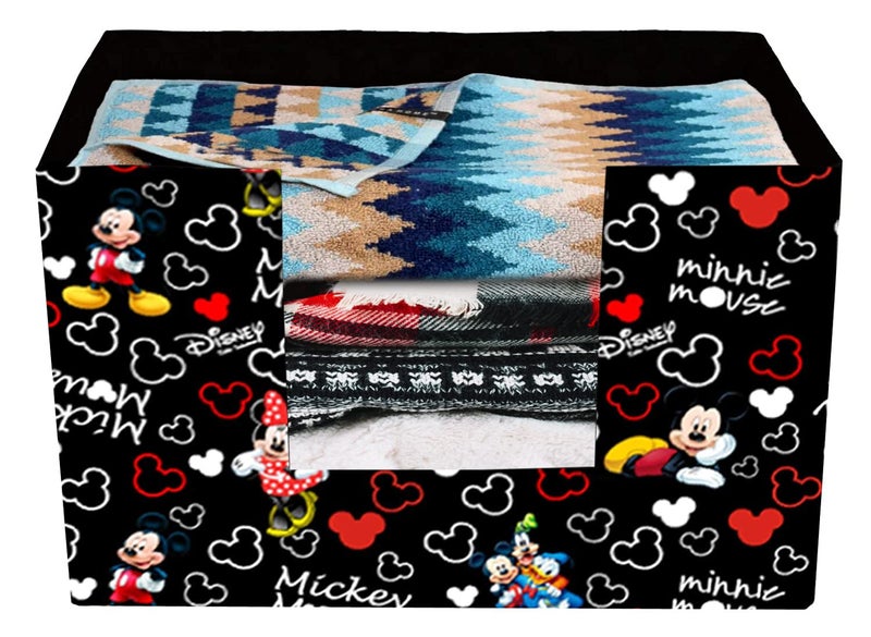 Kuber Industries Disney Mickey Mouse Printed Multiuses NonWoven Closet Organizer Storage Bin Shelf Storage Oragnizer With Handle BlackHS43KUBMART26375 - Image 3