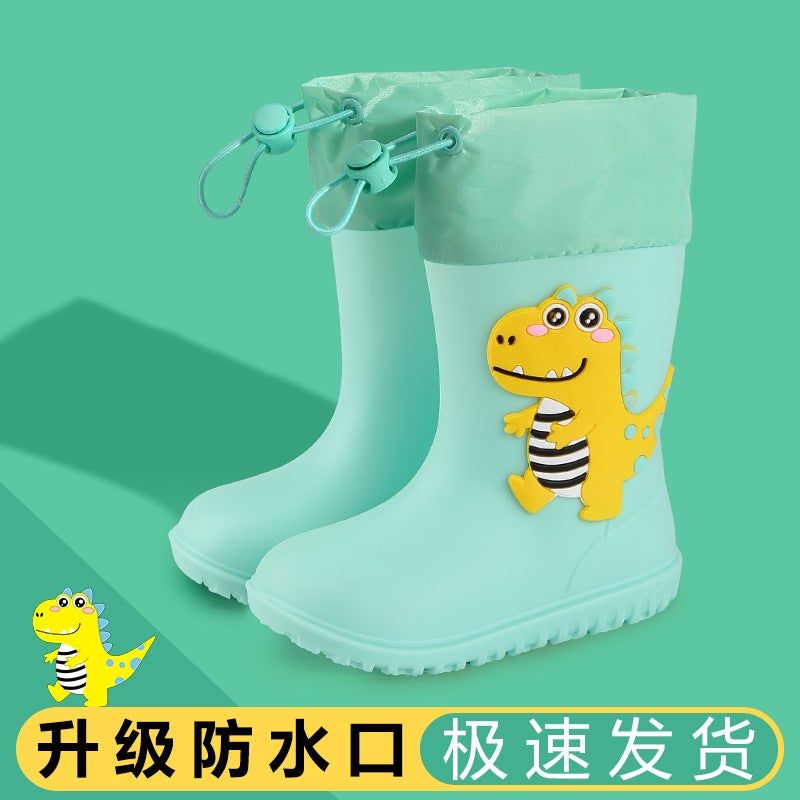 Children'S Rain Boots Boys And Girls Baby Children'S Rain Boots Non-Slip Waterproof Children'S Cartoon Necking Student Water Shoes - Image 2