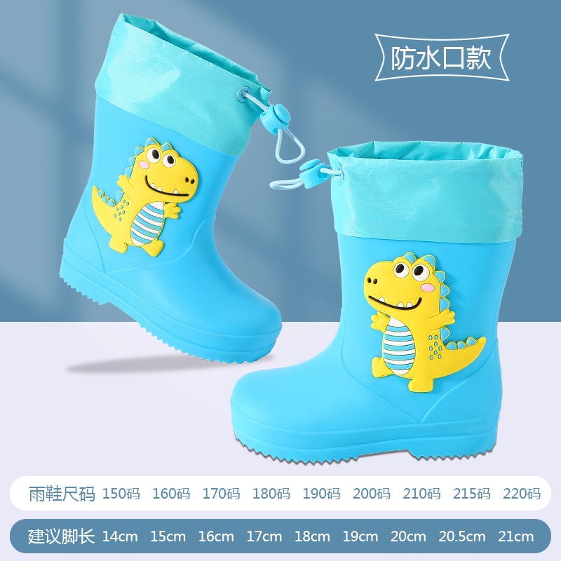 Children'S Rain Boots Boys And Girls Baby Children'S Rain Boots Non-Slip Waterproof Children'S Cartoon Necking Student Water Shoes - Image 1