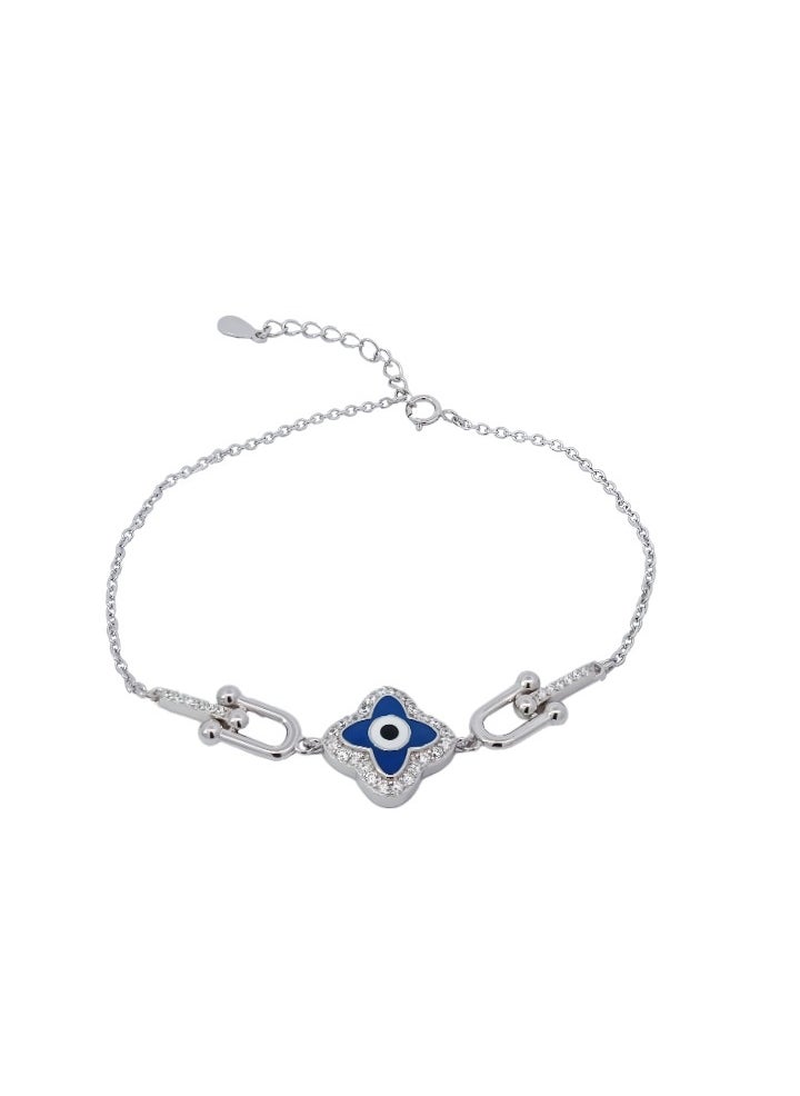 AK Jewels 925 silver cz rhodium bracelet 