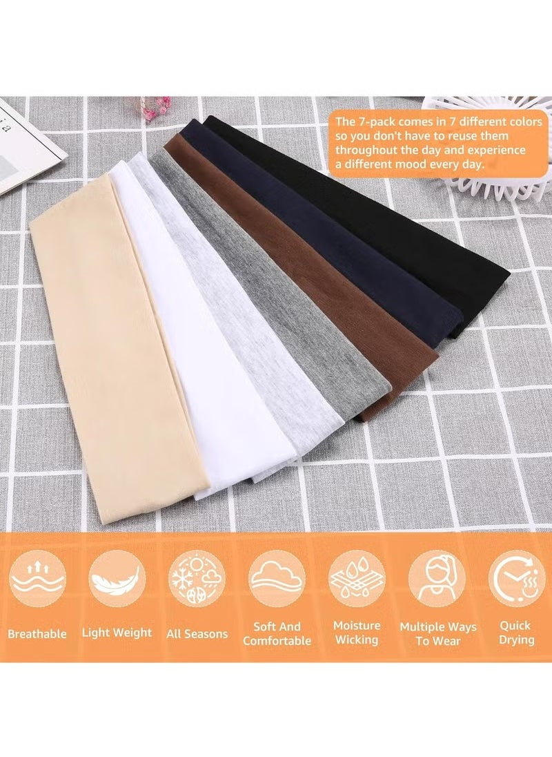 PYC 7 PCS Non Slip Fashion Sports Hair Bands for Women's Hair, Sports Headband for Running Yoga Daily Workout  - Image 4