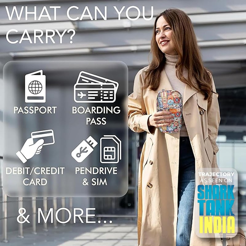 Trajectory Travel Polyester Passport and Card Holder and Wallet Organiser Case for Daily Use and International Trip for Men's and Women's (Monument), Multicolor - Image 3