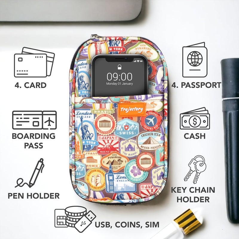 Trajectory Travel Polyester Passport and Card Holder and Wallet Organiser Case for Daily Use and International Trip for Men's and Women's (Monument), Multicolor - Image 5