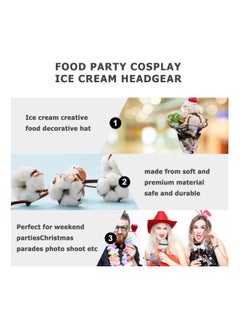SYOSI Ice Cream Hat Cosplay, Funny Food Hat Headwear, Costumes Funny Headwear, for Ice Cream Halloween Cosplay Women's Hat Accessories Food Dress Headpieces Hats  - Image 2