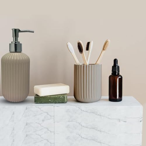 SHENRON Refillable Hand Soap Dispenser 250ml | Unbreakable Liquid Soap/Shampoo/Hand wash/Sanitizer/Lotion Dispenser Plastic Bottle for Kitchen, Wash-Basin and Bathroom -250 ml (Mud) - Image 2