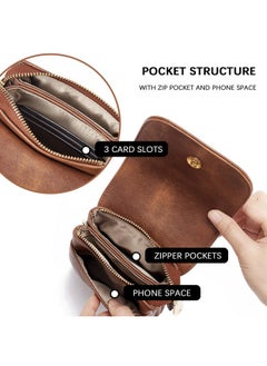 Bostanten BOSTANTEN Vegan Leather Small Crossbody Bags for Women Designer Cell Phone Bag Wallet Purses Adjustable Strap Retro Brown  - Image 3