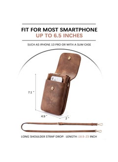 Bostanten BOSTANTEN Vegan Leather Small Crossbody Bags for Women Designer Cell Phone Bag Wallet Purses Adjustable Strap Retro Brown  - Image 5