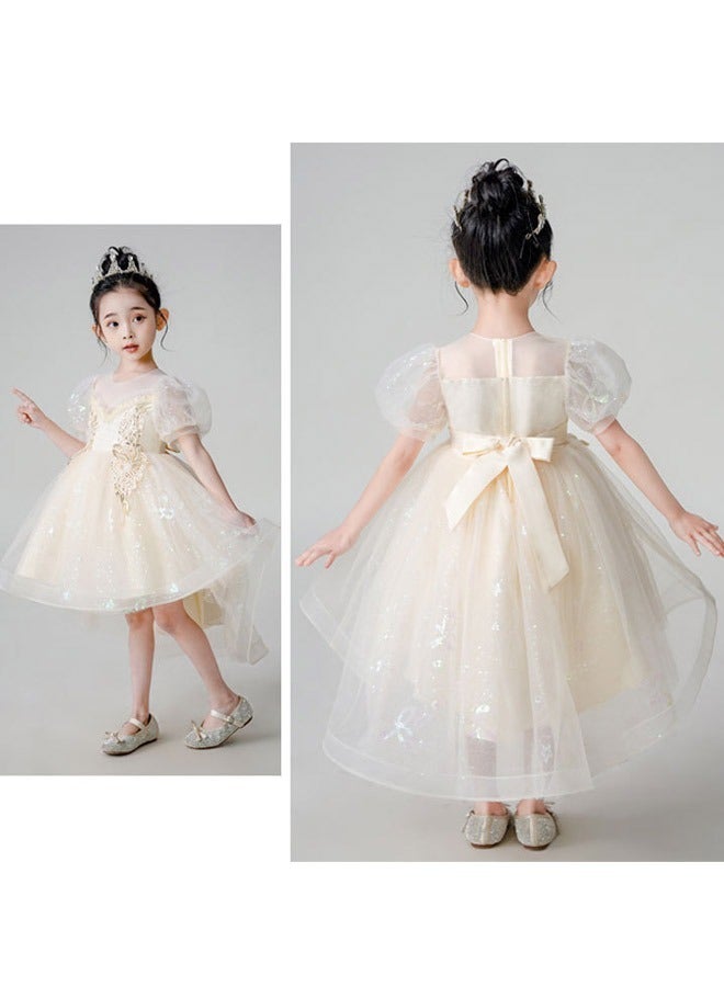 DUNISO Girls Dress, Kids Short Sleeves Lace Party Dresses with Tutu Skirt,Ball Gown, Flower Girl Dress for Princess Birthday Party  - Image 2