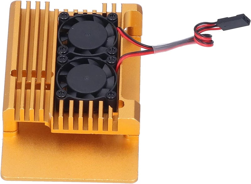 Protective Case Aluminium Alloy Housing Enclosure in Gold for 3 Model B B + - Dual Cooling Fan, Efficient Heat Dissipation, Easy Installation - Image 4