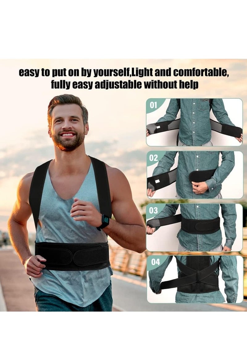 GUDOO Back Brace Posture Corrector for Men Women Kids Upper Improve Posture Relieve Pain for Upper and Lower Back Pain Adjustable Breathable Black L  - Image 5