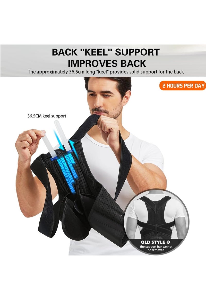 GUDOO Back Brace Posture Corrector for Men Women Kids Upper Improve Posture Relieve Pain for Upper and Lower Back Pain Adjustable Breathable Black L  - Image 4