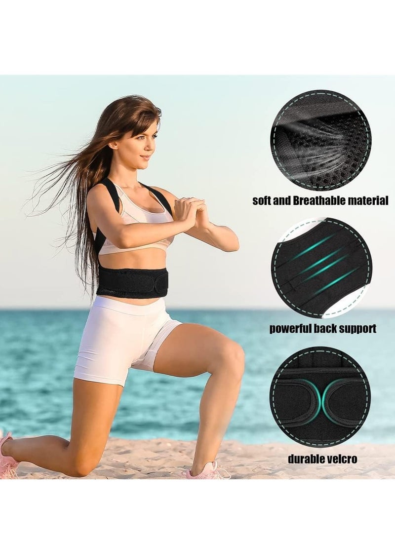 GUDOO Back Brace Posture Corrector for Men Women Kids Upper Improve Posture Relieve Pain for Upper and Lower Back Pain Adjustable Breathable Black L  - Image 3